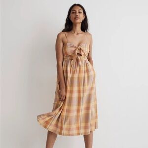 Madewell Double-Tie Cutout Sweetheart Midi Dress